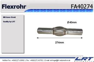 Flexrohr 40mm x 274mm mit Anschlußrohr LRT-FA40274