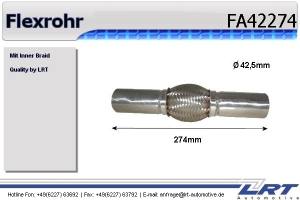 Flexrohr 42mm x 274mm mit Anschlußrohr LRT-FA42274