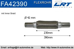 Flexrohr mit Anschlussrohr i 42mm l 390mm LRT-FA42390