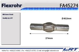 Flexrohr 45mm x 274mm mit Anschlußrohr LRT-FA45274