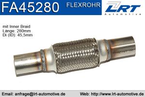 Flexrohr mit Anschlussrohr i 45mm l 280mm LRT-FA45280