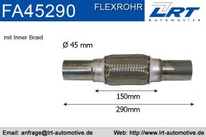Flexrohr 45mm x 290mm mit Anschlußrohr LRT-FA45290