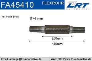 Flexrohr mit Anschlussrohr i45mm l 410mm LRT-FA45410
