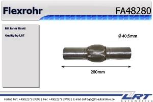 Flexrohr 48mm x 280mm mit Anschlußrohr LRT-FA48280