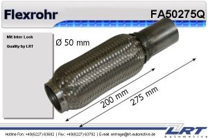 Flexrohr 50mm x 275mm Verstärkt mit Anschlußrohr LRT-FA50275Q