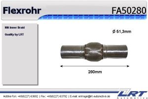 Flexrohr innen: 50mm länge: 280mm LRT-FA50280