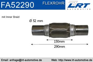 Flexrohr 52mm x 290mm mit Anschlußrohr LRT-FA52290