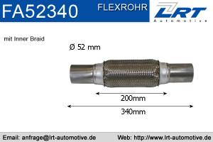 Flexrohr mit Anschlussrohr i 52mm l 340mm LRT-FA52340