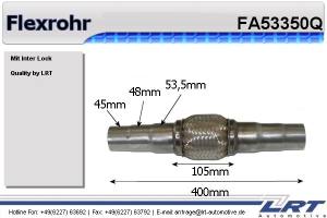 Flexrohr 53mm x 350mm Verstärkt mit Anschlußrohr LRT-FA53350Q