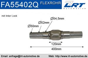 Flexrohr 55mm x 402mm Verstärkt mit Anschlußrohr LRT-FA55402Q