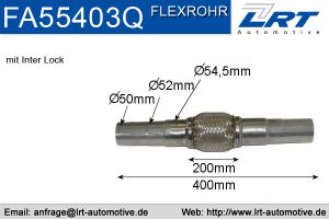 Flexrohr 55mm x 403mm Verstärkt mit Anschlußrohr LRT-FA55403Q