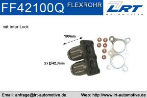 Flexrohr mit Flansch i: 42mm l: 100mm Skoda Octavia VW Bora Golf 4 New Beetle LRT-FF42100Q