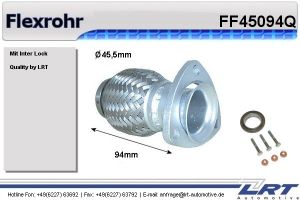 Flexrohr 45mm x 95mm mit Flansch LRT-FF45094Q