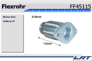 Flexrohr 45mm x 115mm mit 2-Loch Flansch LRT-FF45115