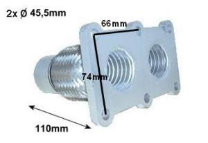 Flexrohr 45mm 2-Flutig mit Flansch LRT-FF45125Q