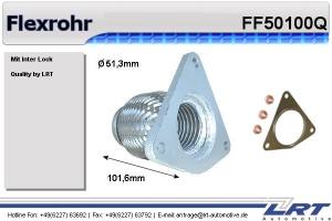 Flexrohr mit 3-Loch Flansch Renault Laguna 50 x100mm LRT-FF50100Q