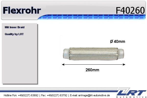 Flexrohr innendurchmesser: 40mm länge: 260mm LRT-F40260