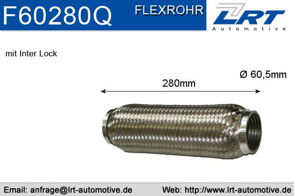 Flexrohr verstärkt innendurchmesser: 60mm länge: 280mm LRT-F60280Q