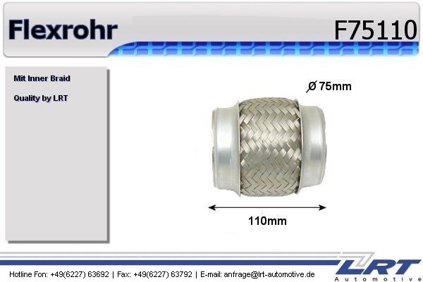 Flexrohr innendurchmesser: 75mm länge: 110mm LRT-F75110
