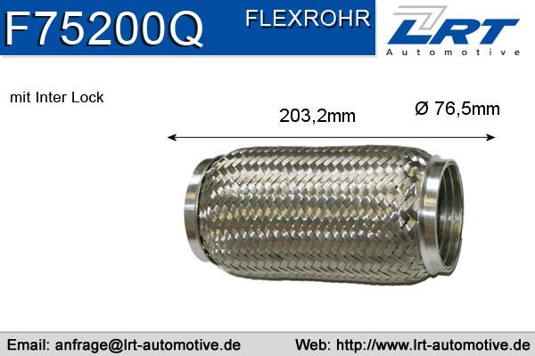 Flexrohr verstärkt innendurchmesser: 76,5 mm länge: 200mm LRT-F75200Q