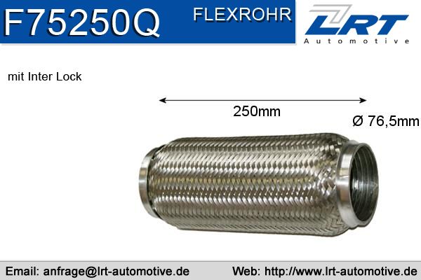 Flexrohr verstärkt innendurchmesser: 75mm länge: 250mm LRT-F75250Q