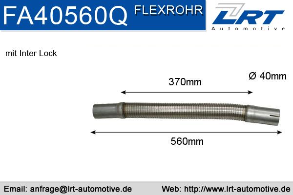 Flexrohr mit Anschlussrohr i: 40mm l: 560mmLRT-FA40560Q