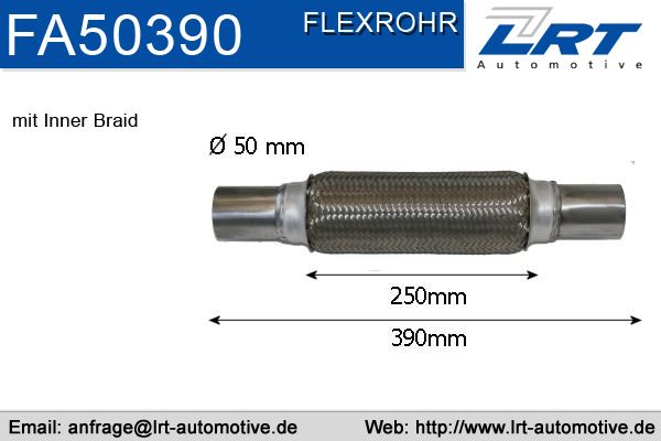 Flexrohr 50mm x 360mm mit Anschlußrohr LRT-FA50390