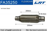 Flexrohr mit Anschlussrohr innen: 35mm länge: 250mm LRT-FA35250