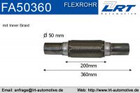 Flexrohr mit Anschlussrohr i 50mm l 360mm LRT-FA50360