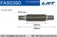 Flexrohr mit Anschlussrohr i 50mm l 390mm LRT-FA50390