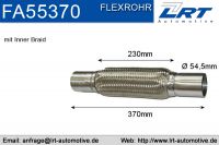 Flexrohr mit Anschlussrohr innendurchmesser 55mm lang: 370mm LRT-FA55370