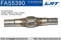 Flexrohr mit Anschlussrohr innen: 55mm länge: 390mm LRT-FA55390